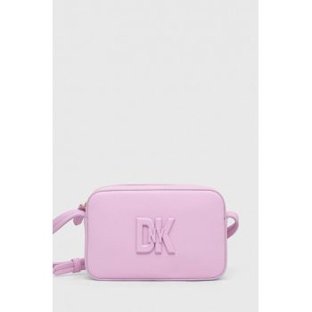 Dkny poseta de piele culoarea roz ieftina