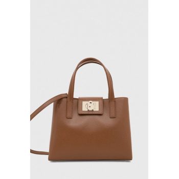 Furla poseta de piele culoarea maro