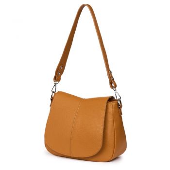 Geanta din piele naturala Roberta cognac