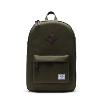 Herschel Rucsac culoarea verde, mare, material neted