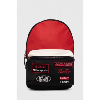 HUGO rucsac barbati, culoarea negru, mare, cu imprimeu