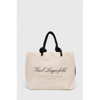 Karl Lagerfeld geanta de plaja culoarea bej