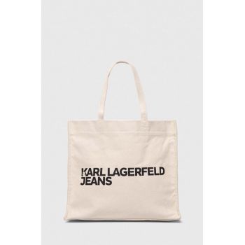 Karl Lagerfeld Jeans poseta culoarea bej de firma originala