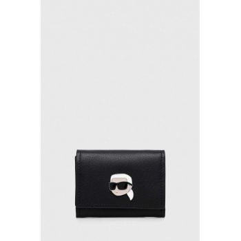 Karl Lagerfeld portofel de piele femei, culoarea negru