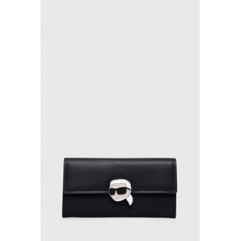 Karl Lagerfeld portofel de piele femei, culoarea negru