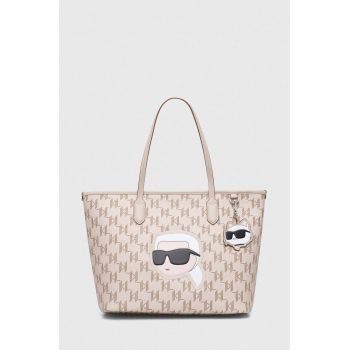 Karl Lagerfeld poseta culoarea bej