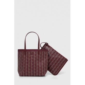 Lacoste poseta culoarea bordo