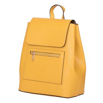 Rucsac din piele naturala Carter galben