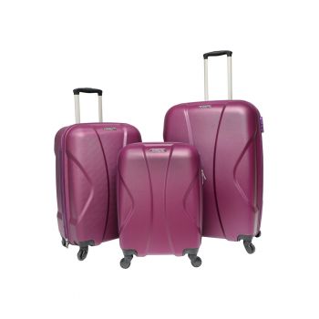 Set 3 trolere BIGGER - ABS - marime S+M+L - culoare light burgundy