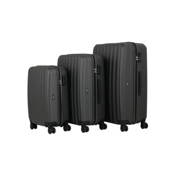 Set 3 trolere Ground LINE - ABS - marime S+M+L - culoare gri inchis