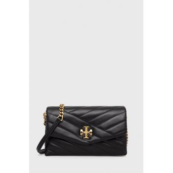 Tory Burch poseta de piele culoarea negru