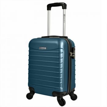 Troler cabina avion, Model Line, 40x30x20 cm, Quasar & Co, roti detasabile, albastru petrol