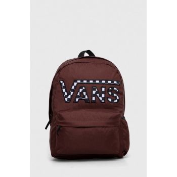 Vans rucsac culoarea maro, mare, cu imprimeu ieftin