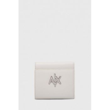 Armani Exchange portofel femei, culoarea alb