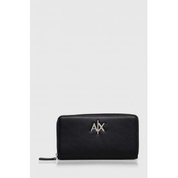 Armani Exchange portofel femei, culoarea negru