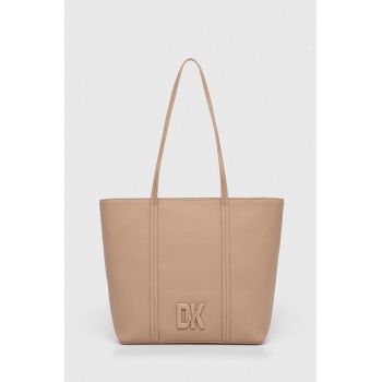 Dkny poseta de piele culoarea bej ieftina