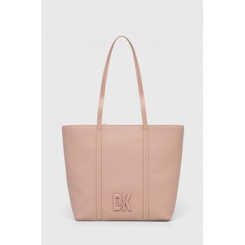 Dkny poseta de piele culoarea bej ieftina