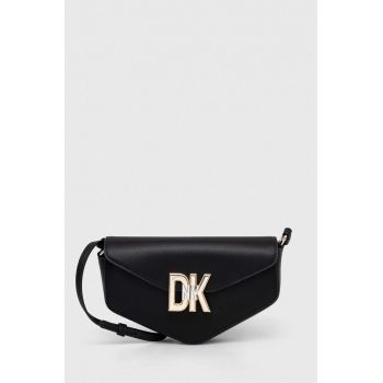 Dkny poseta de piele culoarea negru ieftina