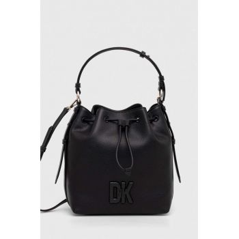 Dkny poseta de piele culoarea negru