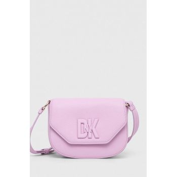 Dkny poseta de piele culoarea roz ieftina