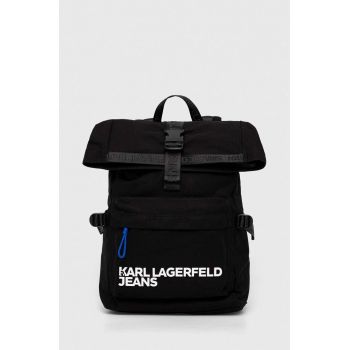 Karl Lagerfeld Jeans rucsac culoarea negru, mare, cu imprimeu