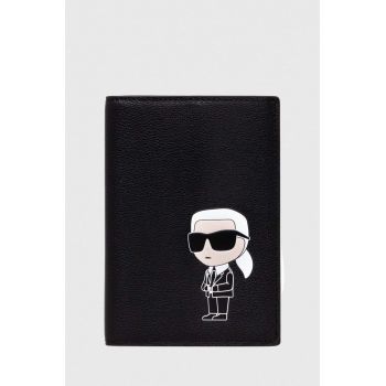 Karl Lagerfeld portofel de piele femei, culoarea negru