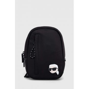 Karl Lagerfeld rucsac barbati, culoarea negru, mic, cu imprimeu ieftin