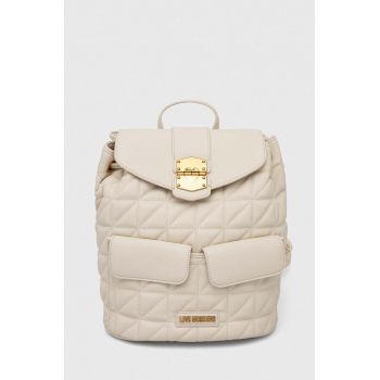 Love Moschino rucsac femei, culoarea bej, mic, neted