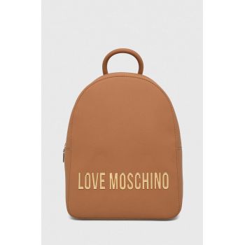 Love Moschino rucsac femei, culoarea maro, mic, cu imprimeu