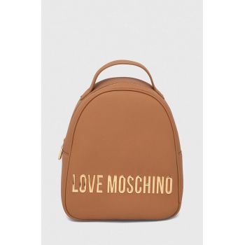 Love Moschino rucsac femei, culoarea maro, mic, neted de firma original