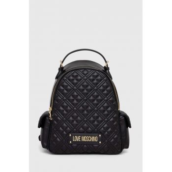 Love Moschino rucsac femei, culoarea negru, mic, cu imprimeu