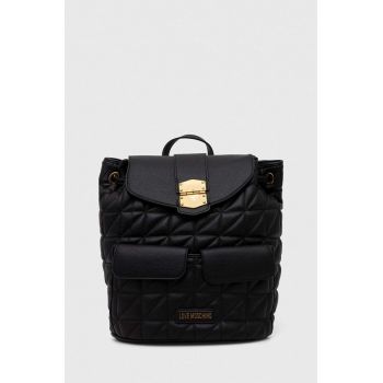 Love Moschino rucsac femei, culoarea negru, mic, neted ieftin