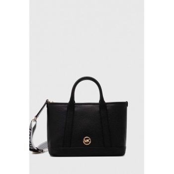 MICHAEL Michael Kors poseta de piele culoarea negru la reducere