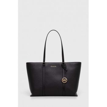 MICHAEL Michael Kors poseta de piele culoarea negru