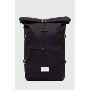 Sandqvist rucsac Bernt culoarea negru, mare, uni