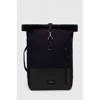 Sandqvist rucsac Dante Vegan culoarea negru, mare, uni