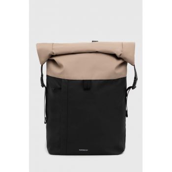 Sandqvist rucsac Konrad culoarea negru, mare, cu model