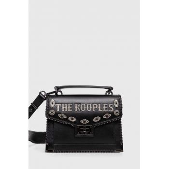 The Kooples poseta de piele culoarea negru de firma originala