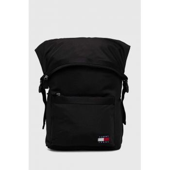 Tommy Jeans rucsac bărbați, culoarea negru, mare, cu imprimeu AM0AM11965