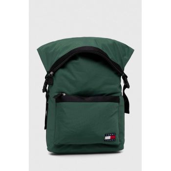 Tommy Jeans rucsac barbati, culoarea verde, mare, cu imprimeu