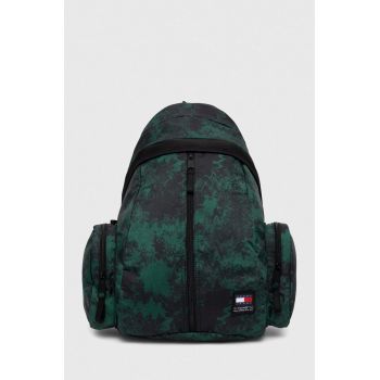 Tommy Jeans rucsac bărbați, culoarea verde, mare, cu model AM0AM12267