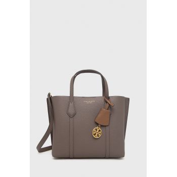 Tory Burch poseta de piele culoarea gri de firma originala