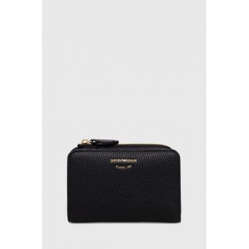 Emporio Armani portofel femei, culoarea negru