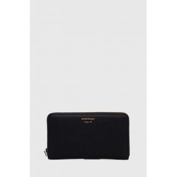 Emporio Armani portofel femei, culoarea negru