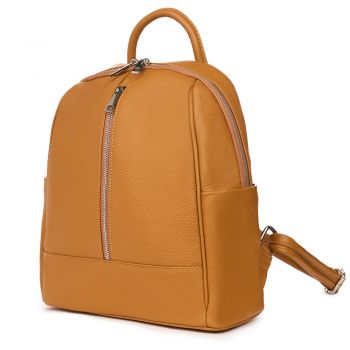 Rucsac din piele naturala Silvio cognac la reducere