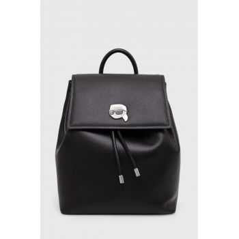 Karl Lagerfeld ghiozdan de piele femei, culoarea negru, mic, cu imprimeu