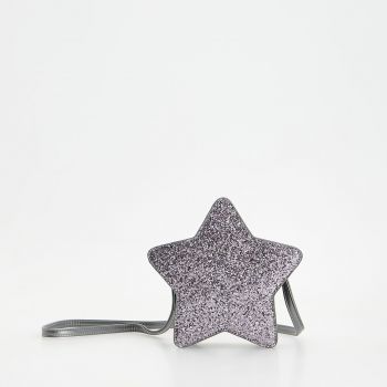 Reserved - Geantă în formă de stea, cu sclipici - Gri deschis