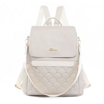Rucsac de dama, Elanor GT2637, antifurt, Crem