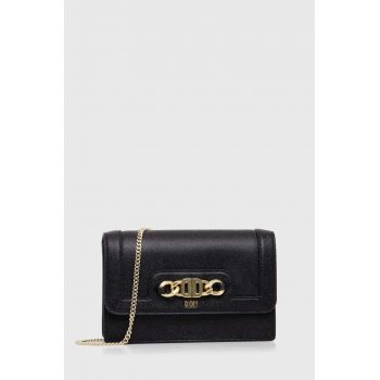 Dkny poseta de piele culoarea negru