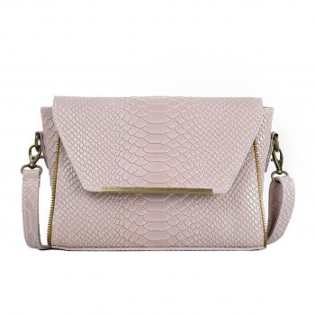 Geanta dama Nita GT965, piele naturala, roz pudrat